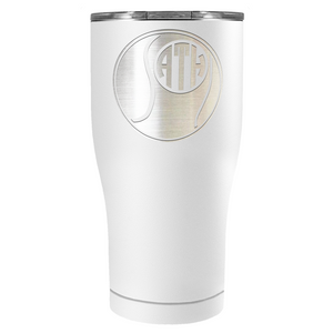 Personalized Monogrammed Tennis Ball Laser Engraved on Stainless Steel Tennis Tumbler