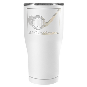 Personalized Monogrammed Golf Ball Laser Engraved on Stainless Steel Golf Tumbler