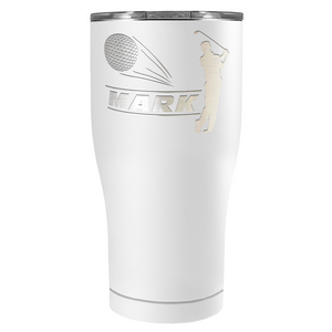 Personalized Golfer Laser Engraved on Stainless Steel Golf Tumbler