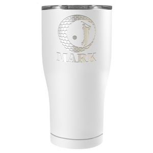 Personalized Golfer in Ball Laser Engraved on Stainless Steel Golf Tumbler