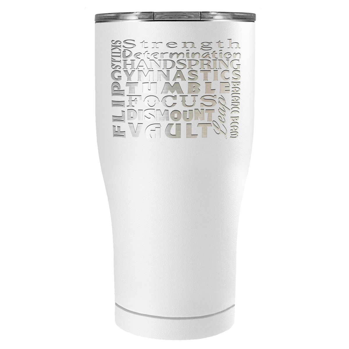 Gymnastics Strength and Focus Laser Engraved on Stainless Steel Gymnastics Tumbler