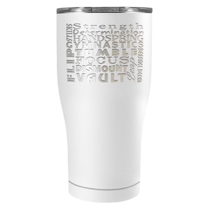 Gymnastics Strength and Focus Laser Engraved on Stainless Steel Gymnastics Tumbler