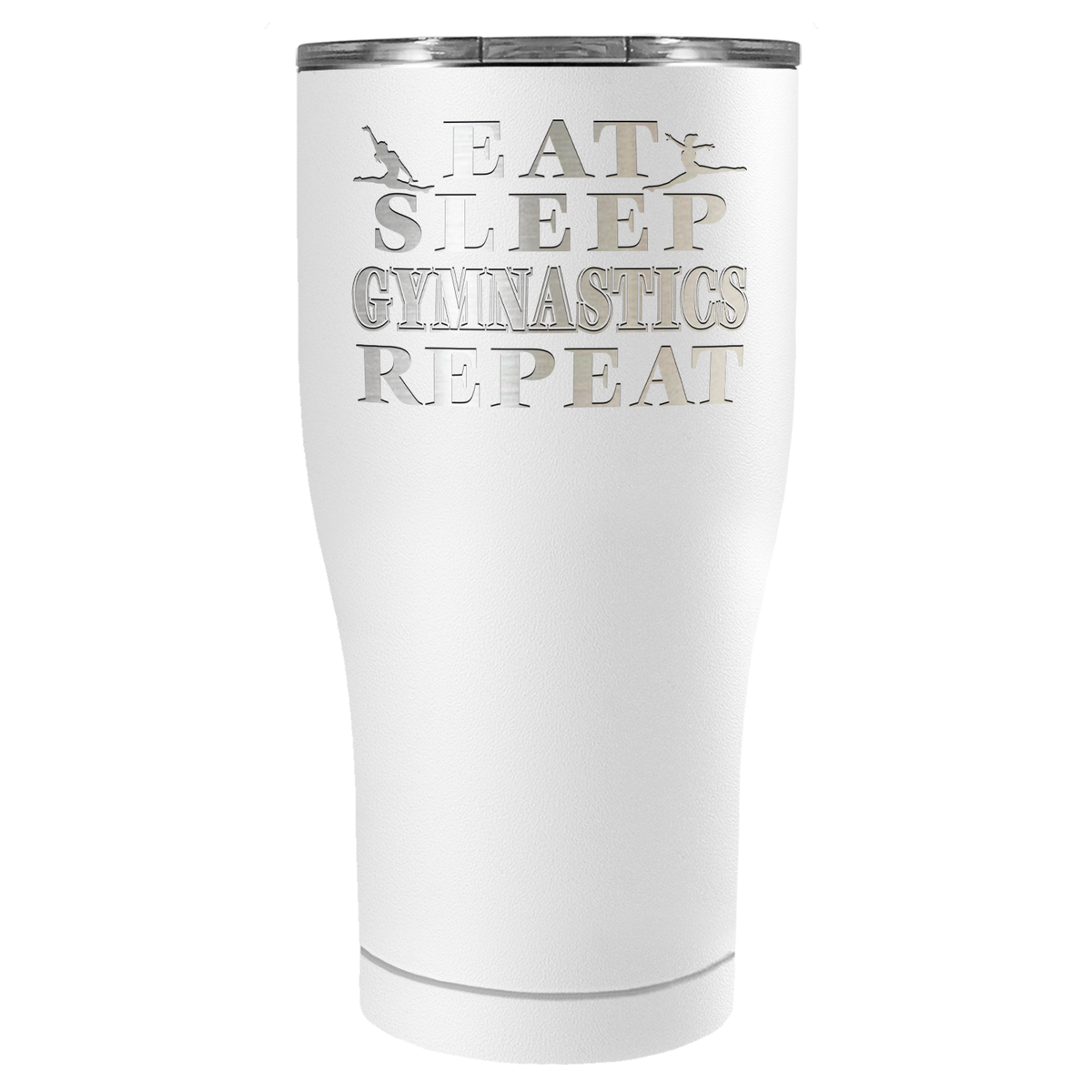 Eat Sleep Gymnastics Repeat Laser Engraved on Stainless Steel Gymnastics Tumbler