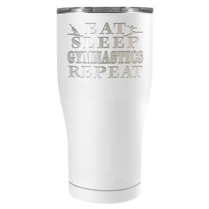 Eat Sleep Gymnastics Repeat Laser Engraved on Stainless Steel Gymnastics Tumbler