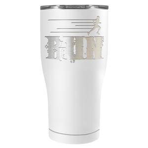 Run Laser Engraved on Stainless Steel Cross Country Tumbler