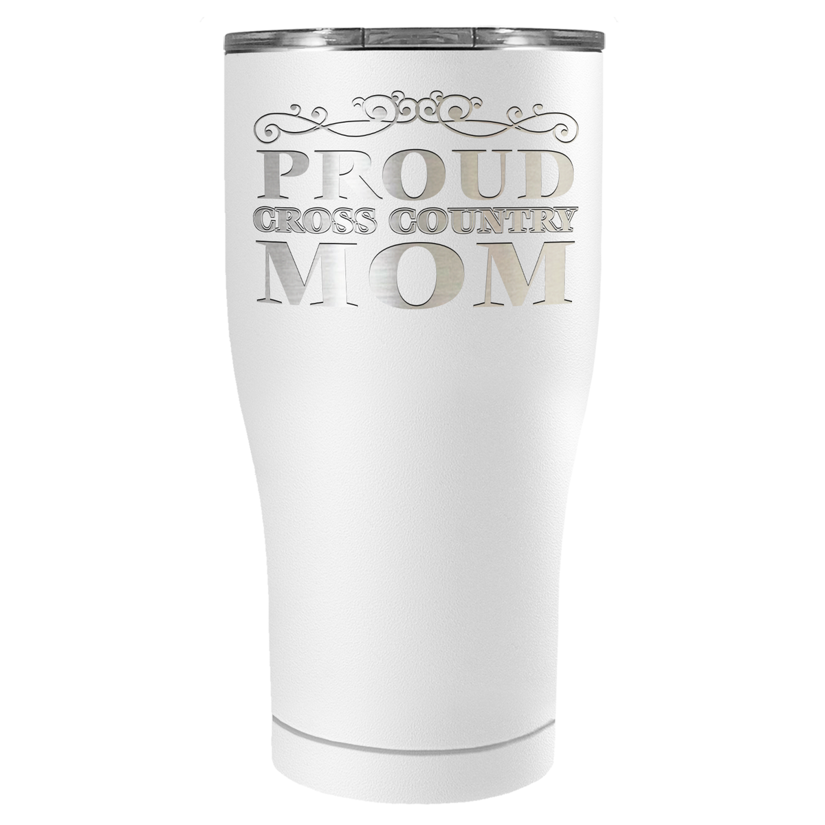 Proud Cross Country Mom Laser Engraved on Stainless Steel Cross Country Tumbler