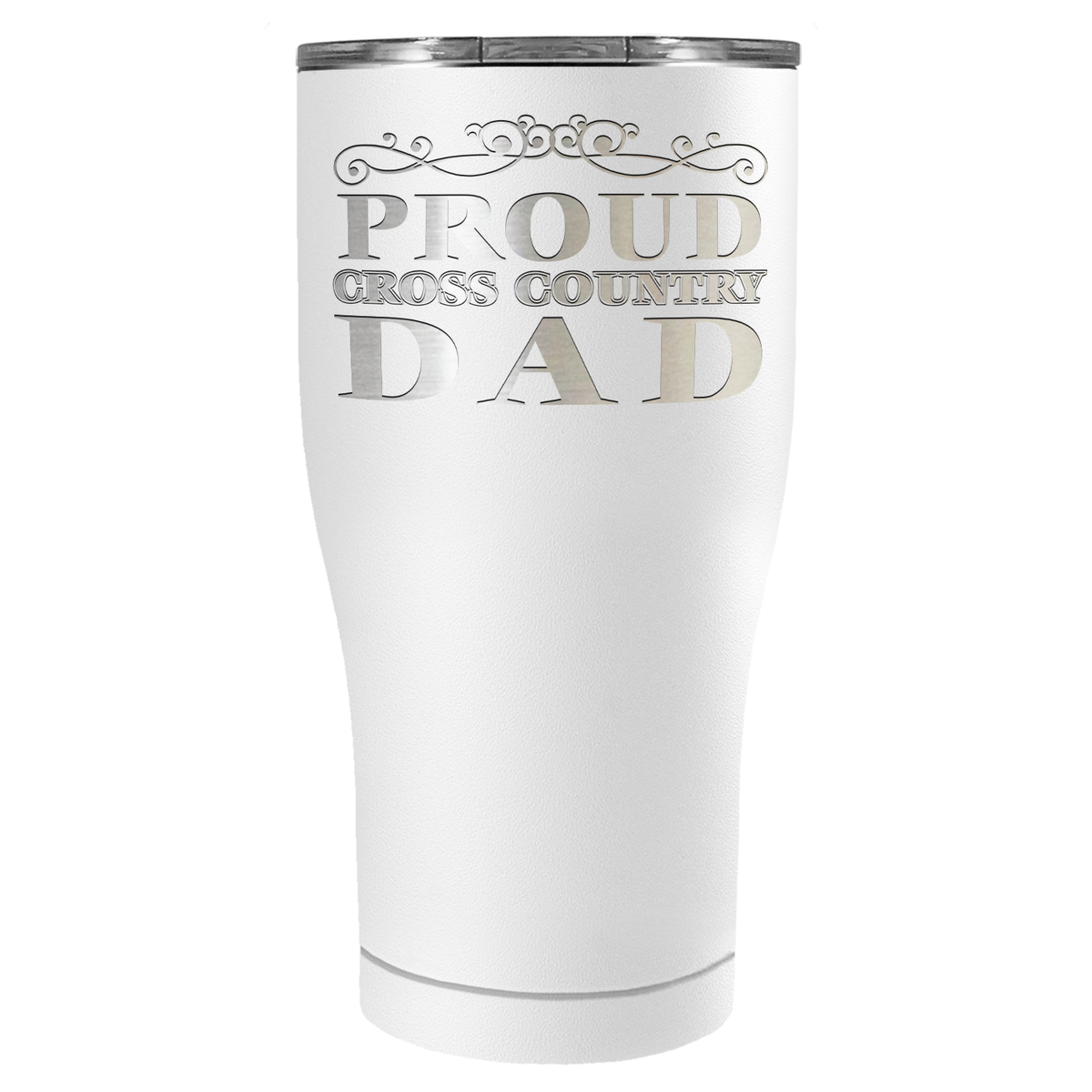 Proud Cross Country Dad Laser Engraved on Stainless Steel Cross Country Tumbler