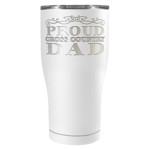 Proud Cross Country Dad Laser Engraved on Stainless Steel Cross Country Tumbler