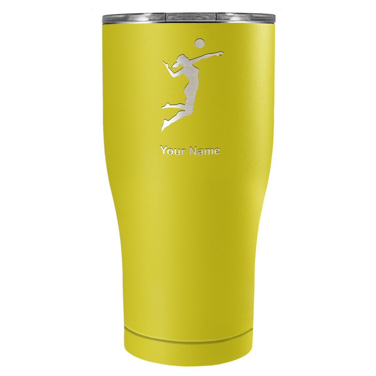 Personalized Volleyball Player Silhouette Laser Engraved on Stainless Steel Volleyball Tumbler