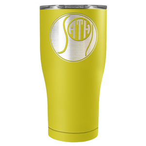 Personalized Monogrammed Tennis Ball Laser Engraved on Stainless Steel Tennis Tumbler