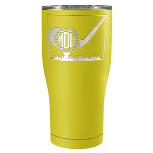 Personalized Monogrammed Golf Ball Laser Engraved on Stainless Steel Golf Tumbler