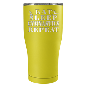 Eat Sleep Gymnastics Repeat Laser Engraved on Stainless Steel Gymnastics Tumbler