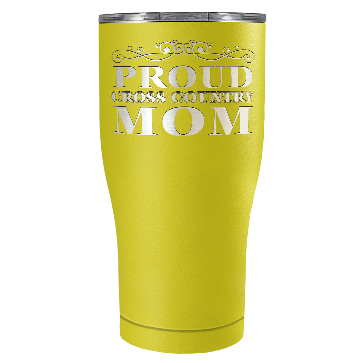 Proud Cross Country Mom Laser Engraved on Stainless Steel Cross Country Tumbler