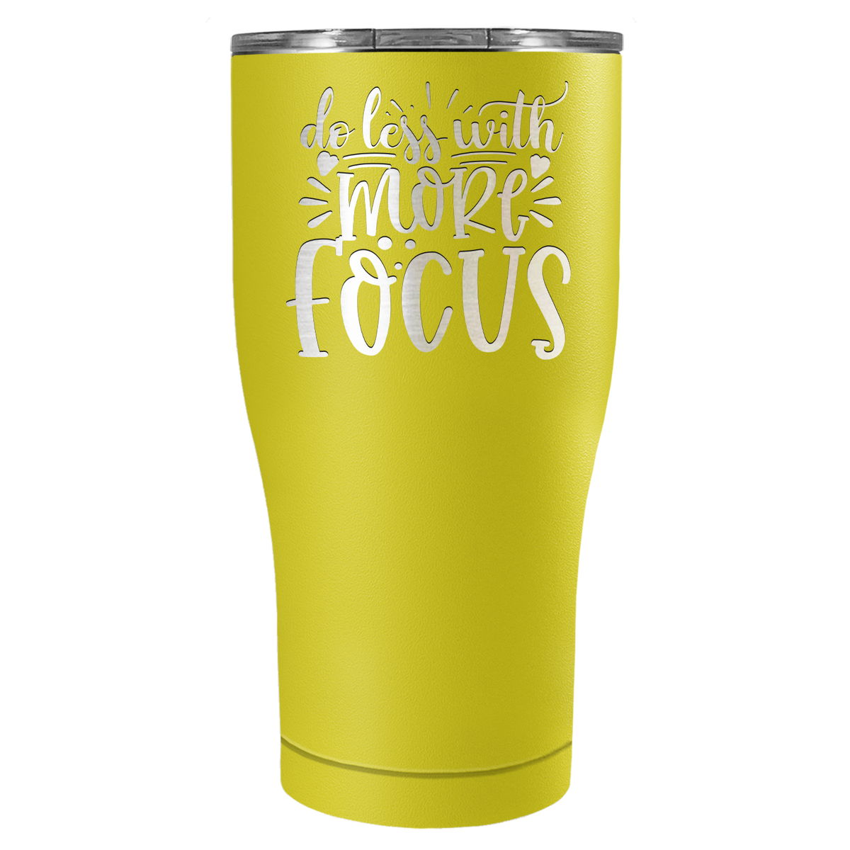 Do Less With More Focus Laser Engraved on Stainless Steel Motivational Tumbler