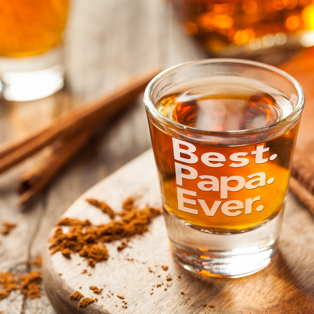 Best. Papa. Ever. Etched on 2oz Shot Glasses - Set of 2