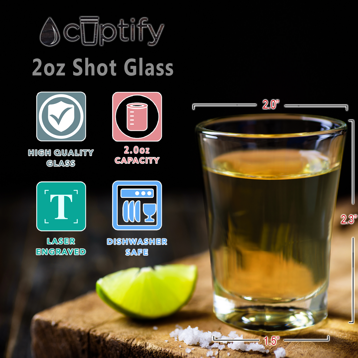 2oz Shot Glasses - Set of 2