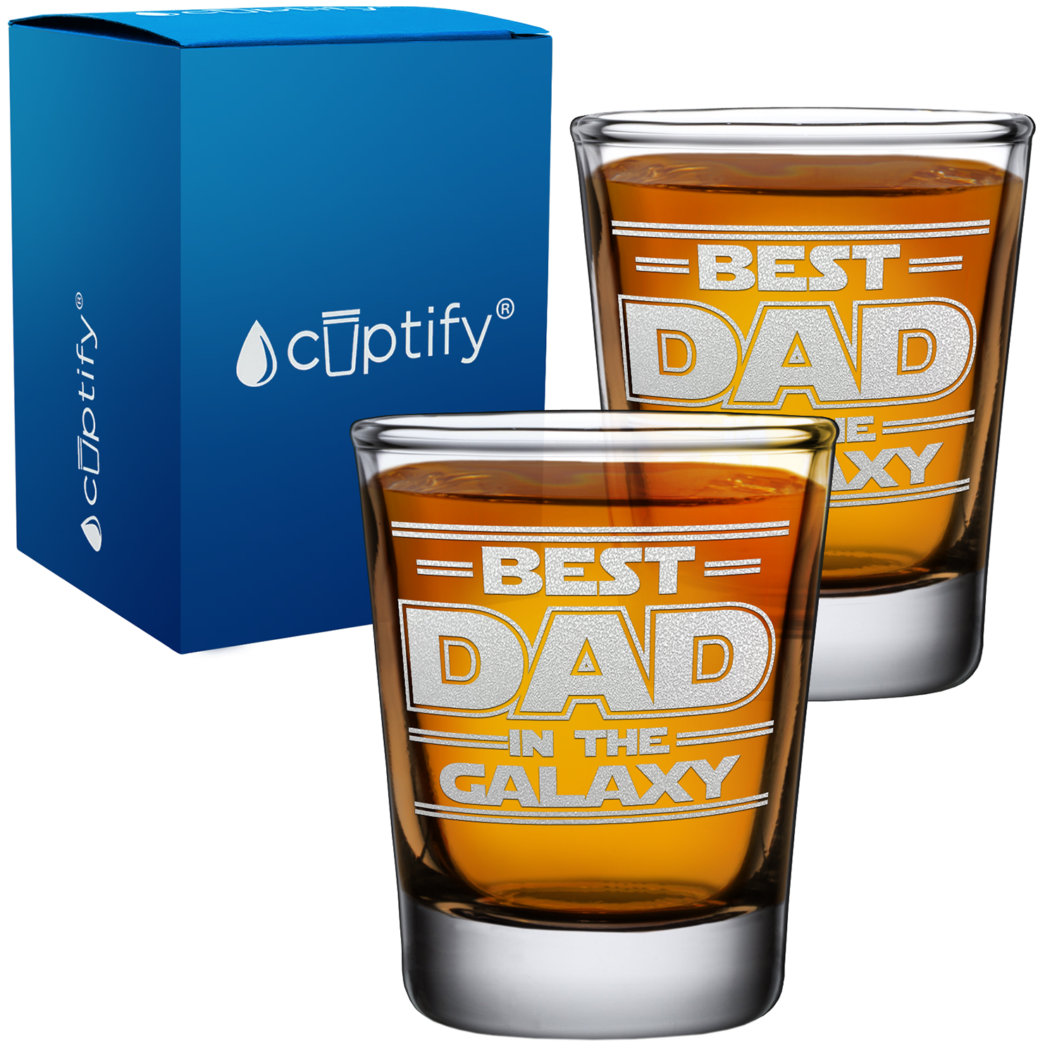 Best Dad in The Galaxy 2oz Shot Glasses - Set of 2