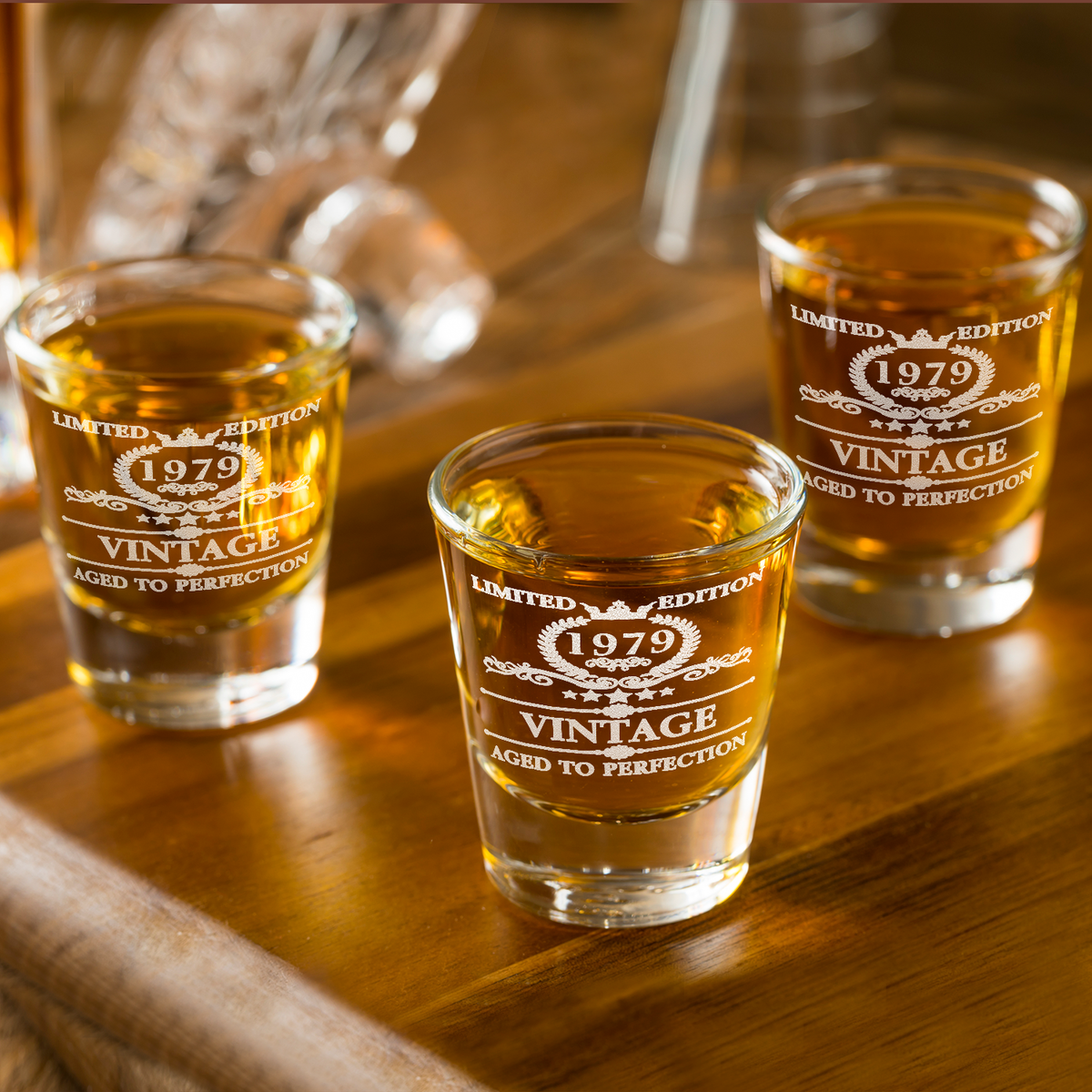 42nd Birthday Vintage 42 Years Old Established 1979 Laser Engraved on 2oz Shot Glasses - Set of 2