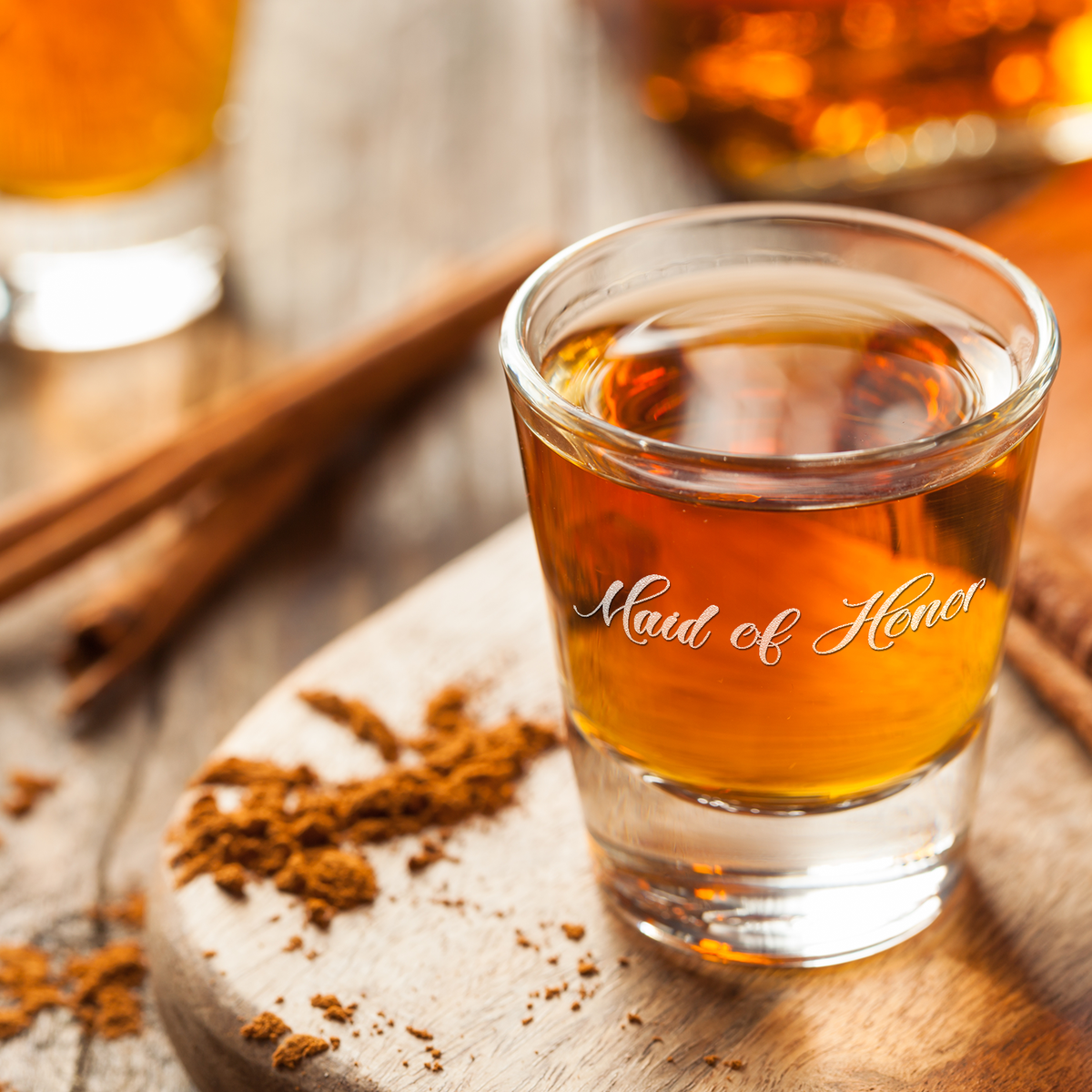  Maid Of Honor Etched on 2oz Shot Glasses - Set of 2