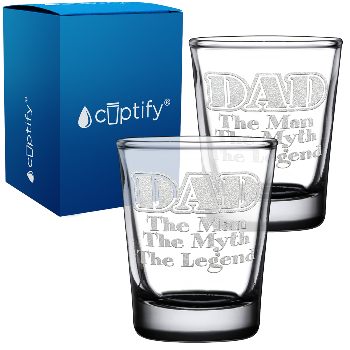 Dad The Man Myth Legend 2oz Shot Glasses - Set of 2