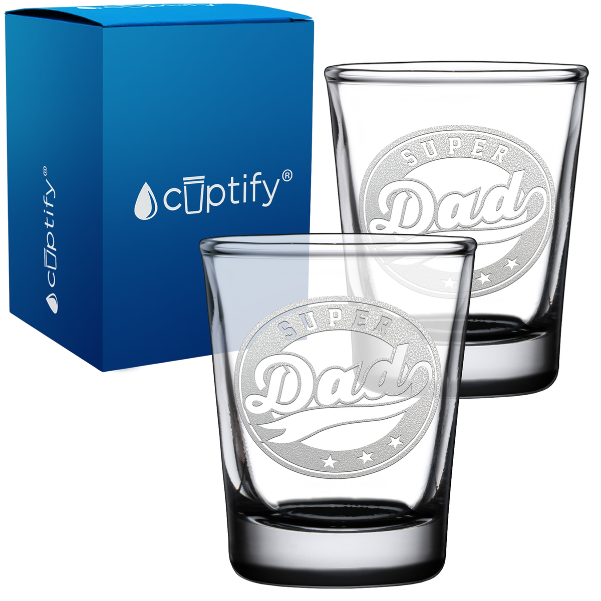 Super Dad 2oz Shot Glasses - Set of 2