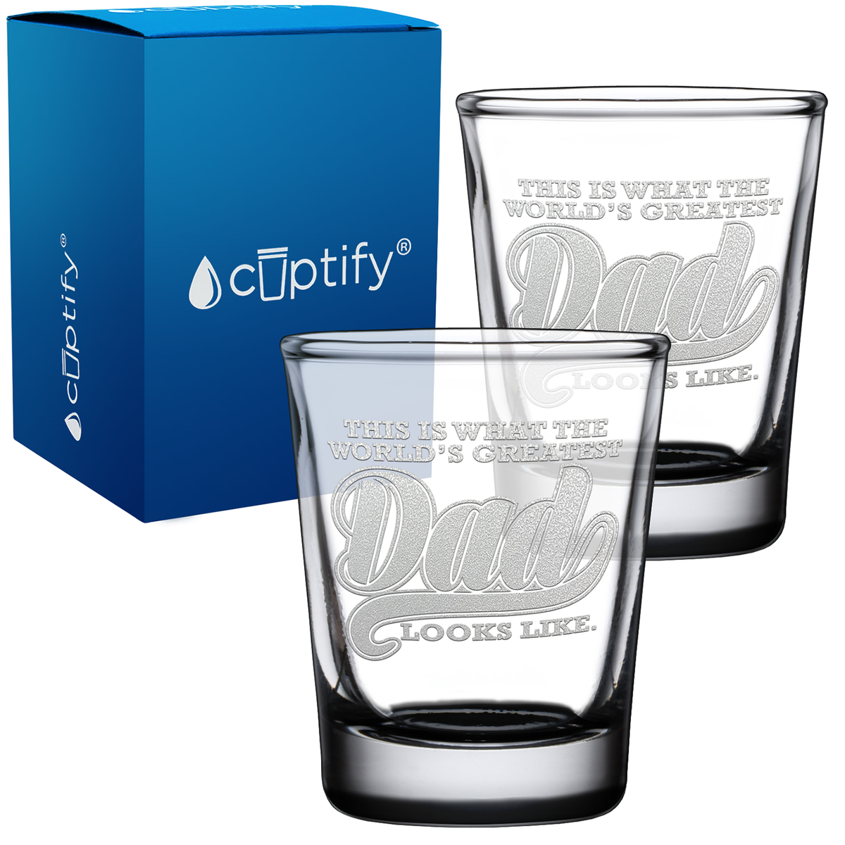 The World's Greatest Dad 2oz Shot Glasses - Set of 2