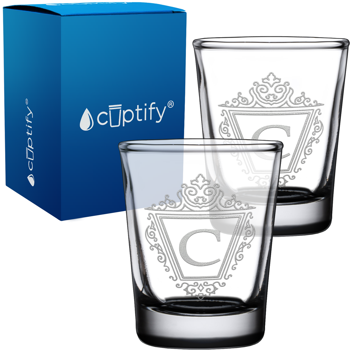 Personalized Classic Crest 2oz Shot Glasses - Set of 2