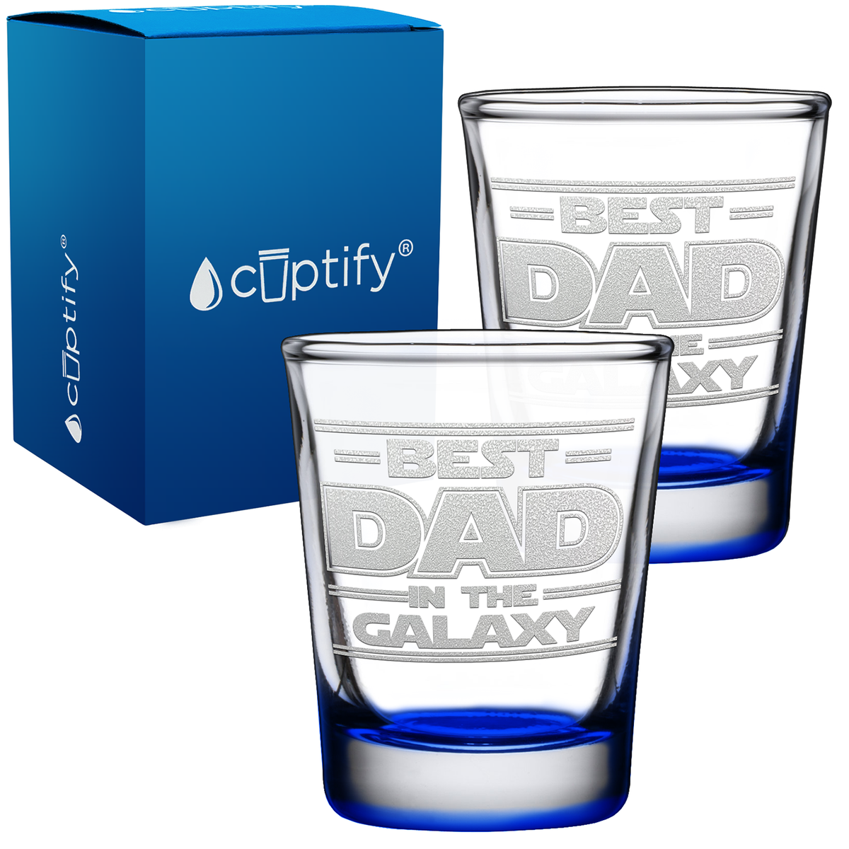 Best Dad in The Galaxy 2oz Shot Glasses - Set of 2