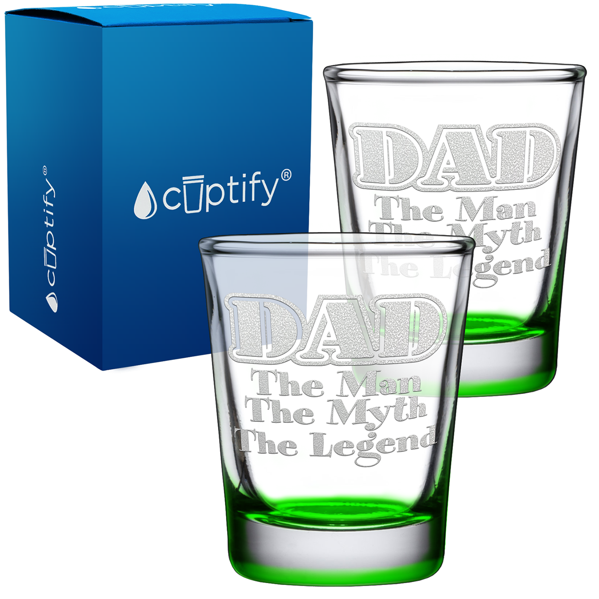 Dad The Man Myth Legend 2oz Shot Glasses - Set of 2