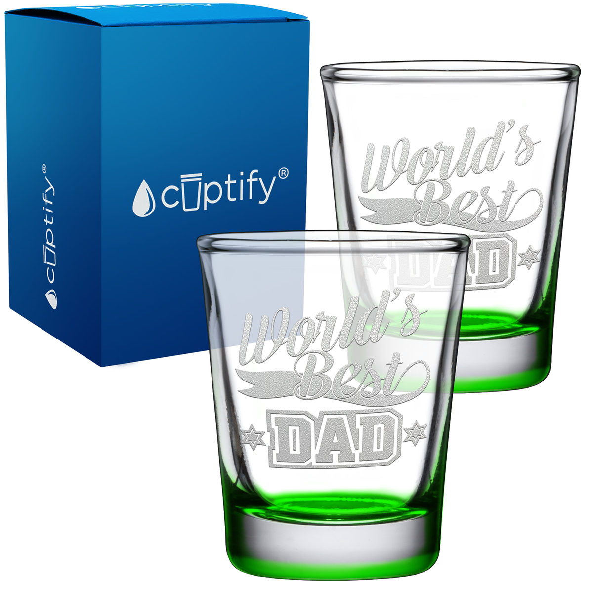 World's Best Dad 2oz Shot Glasses - Set of 2