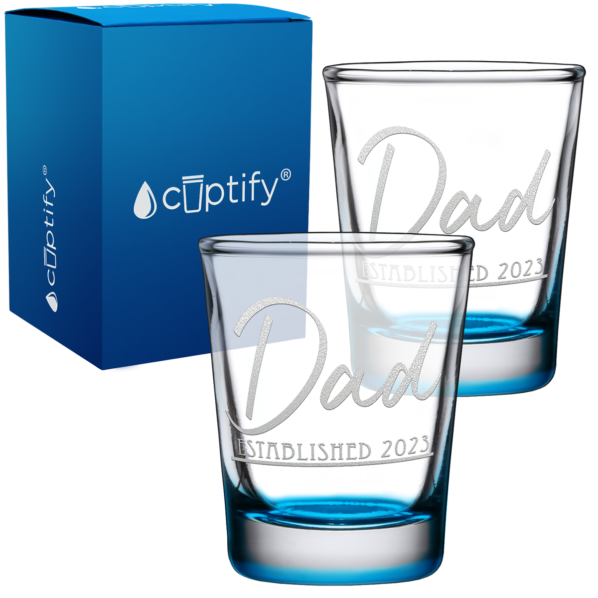 Dad Established 2023 2oz Shot Glasses - Set of 2