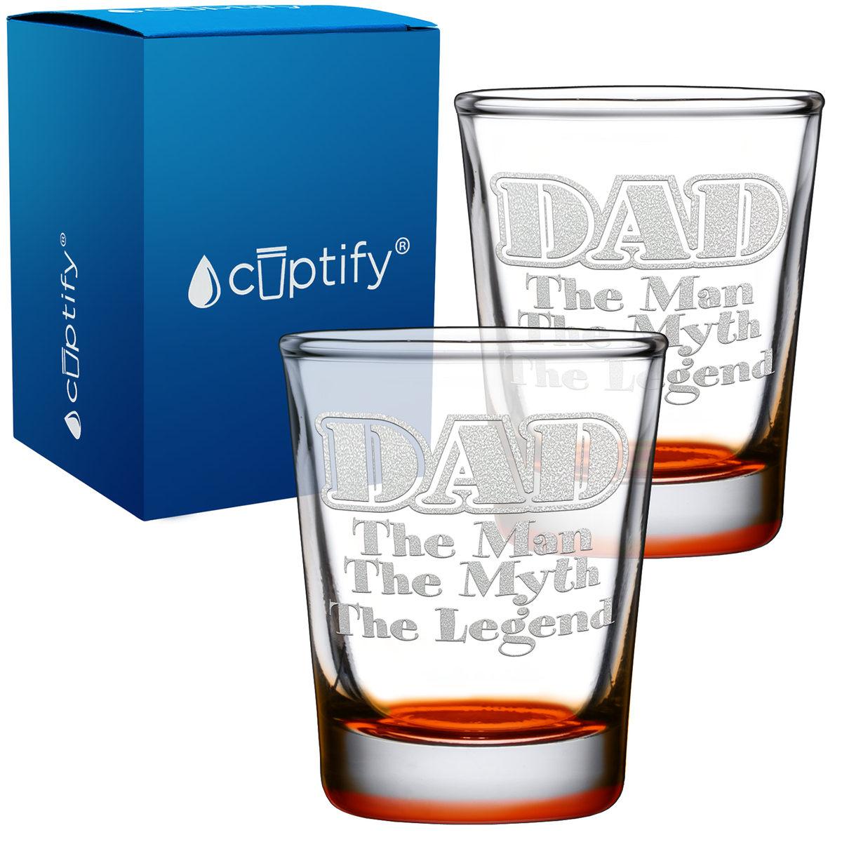 Dad The Man Myth Legend 2oz Shot Glasses - Set of 2