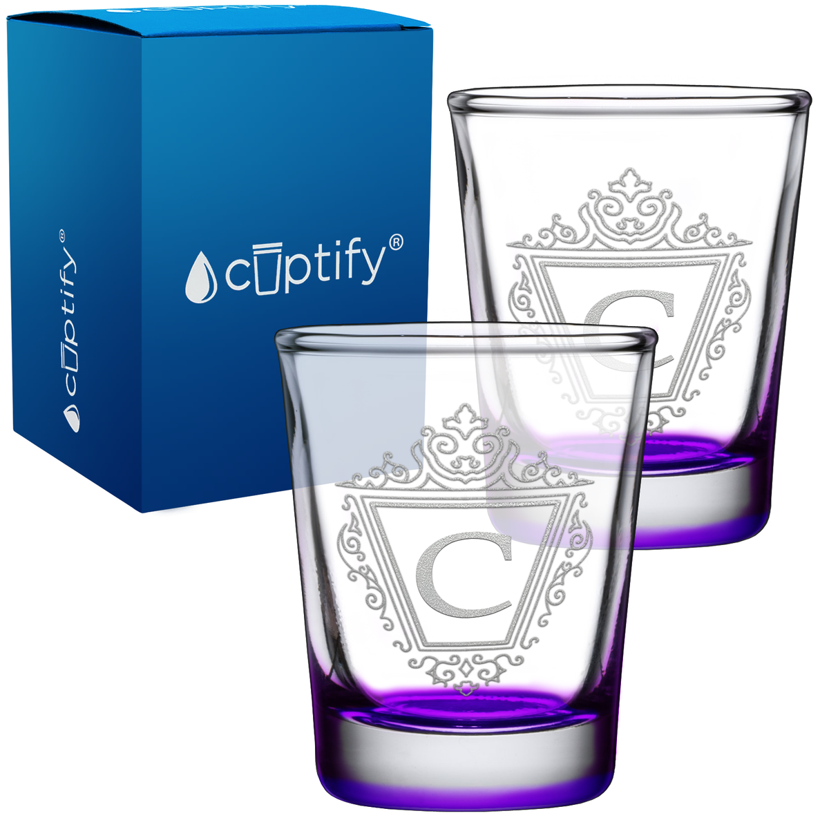 Personalized Classic Crest 2oz Shot Glasses - Set of 2