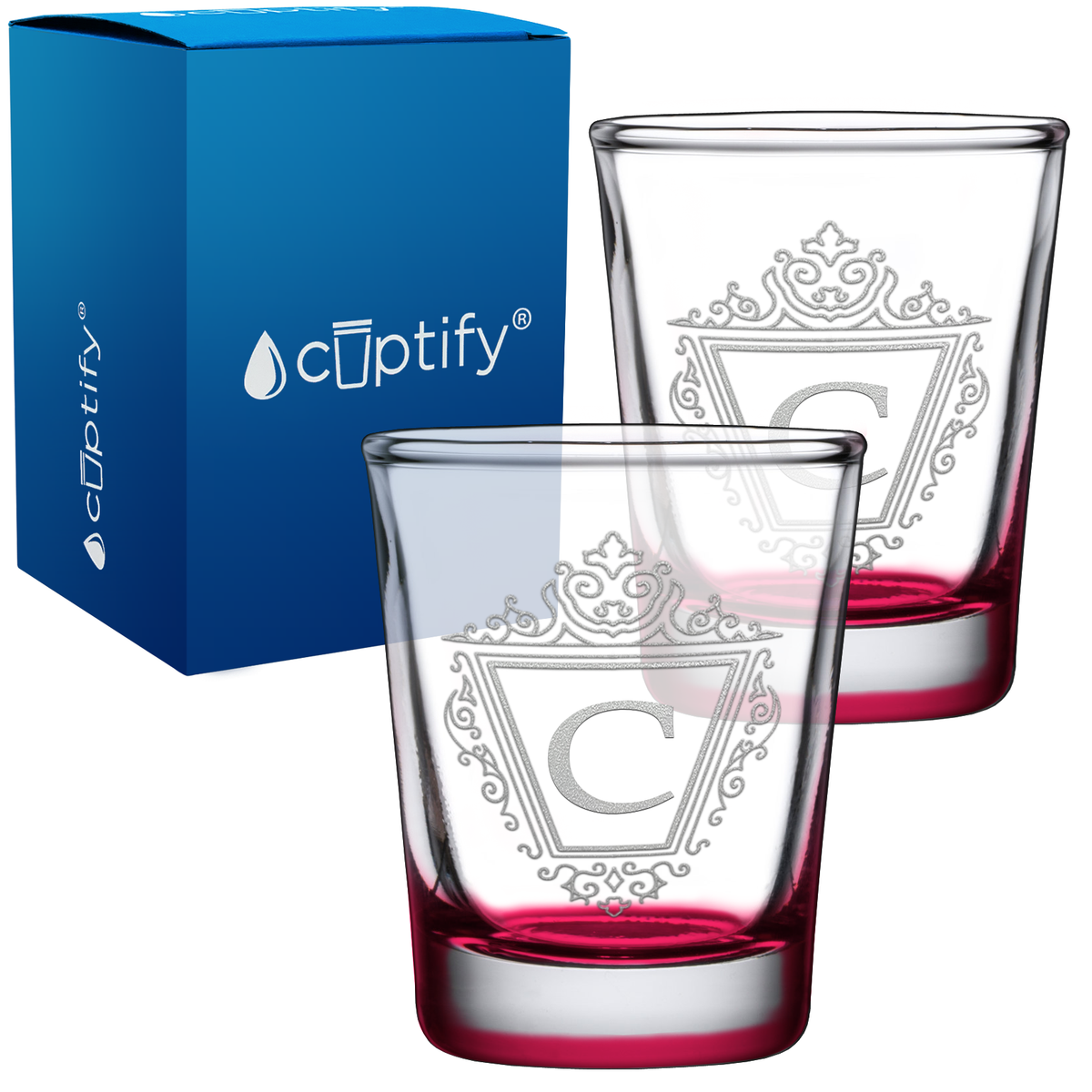 Personalized Classic Crest 2oz Shot Glasses - Set of 2