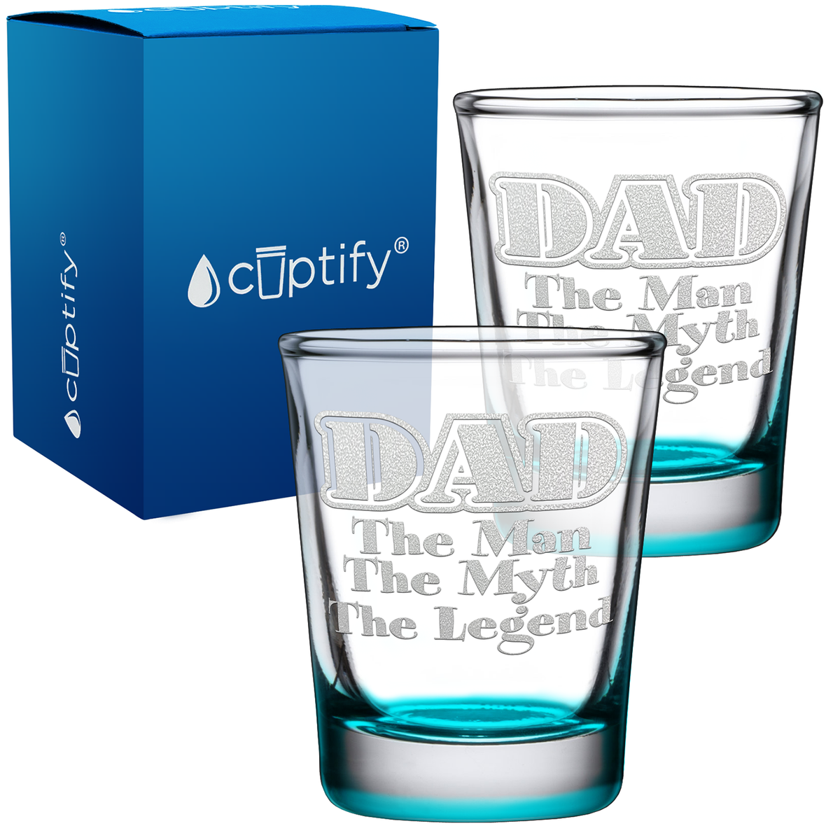 Dad The Man Myth Legend 2oz Shot Glasses - Set of 2