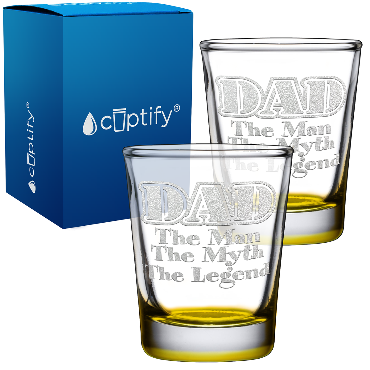 Dad The Man Myth Legend 2oz Shot Glasses - Set of 2