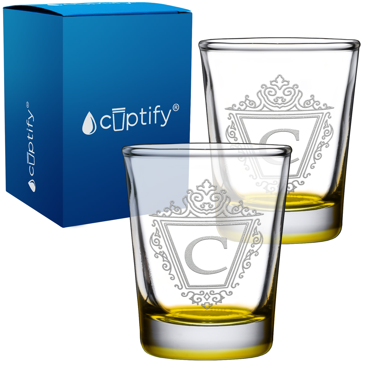 Personalized Classic Crest 2oz Shot Glasses - Set of 2