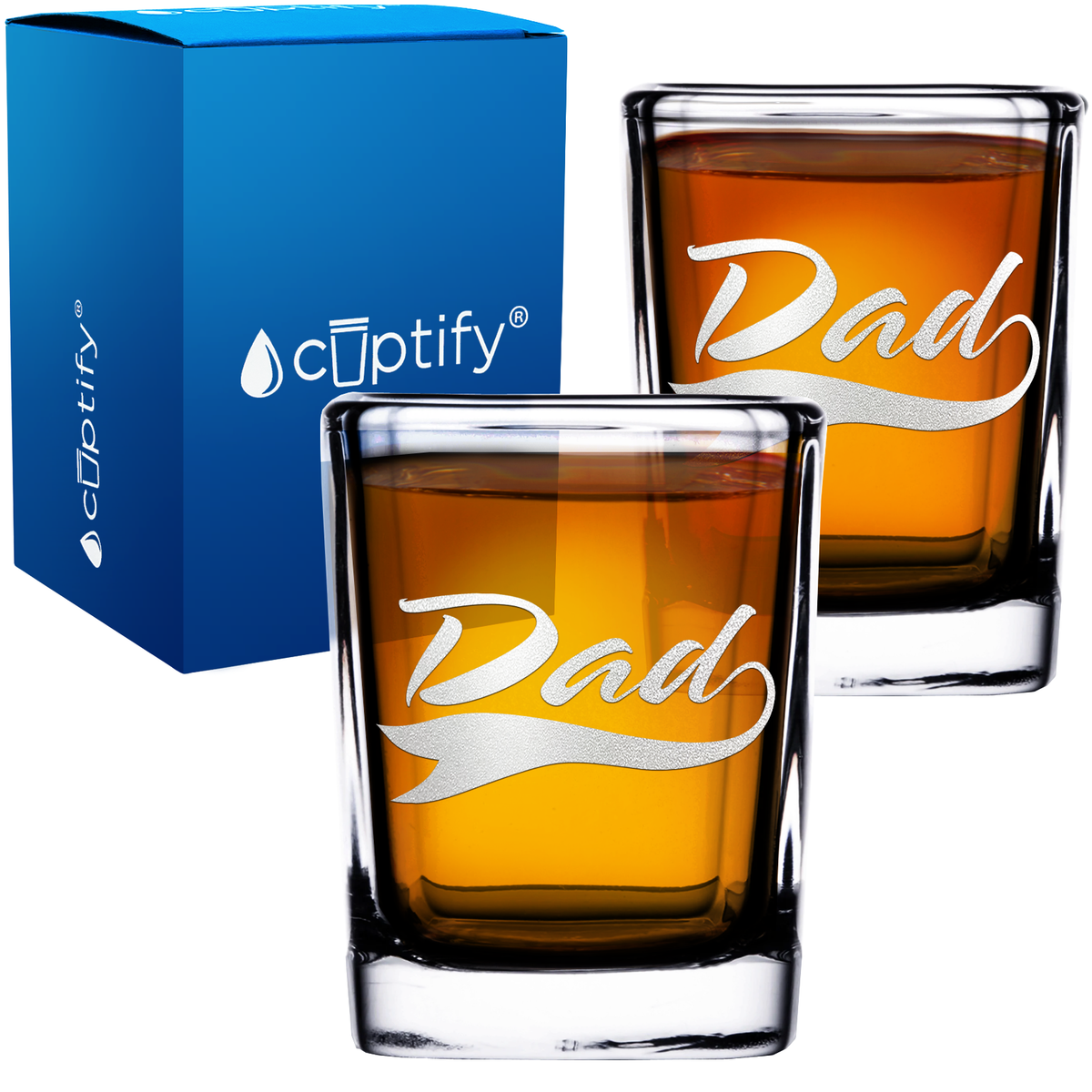 Dad 2oz Square Shot Glasses - Set of 2