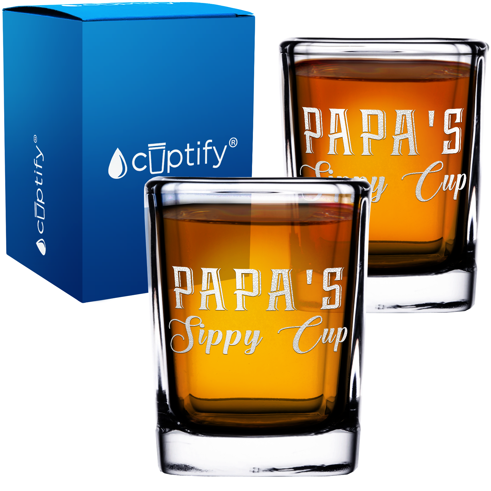Papa's Sippy Cup 2oz Square Shot Glasses - Set of 2