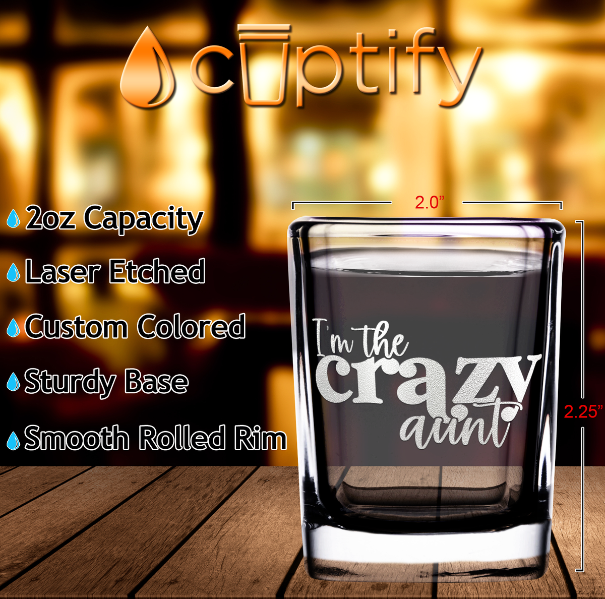I'm The Crazy Aunt 2oz Square Shot Glasses - Set of 2