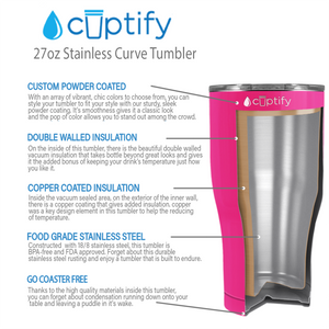 Pink Bright Gloss 27oz Curve Tumbler