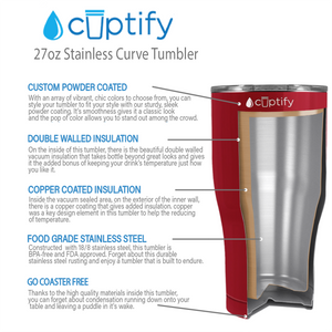 Blood Red Gloss 27oz Curve Tumbler