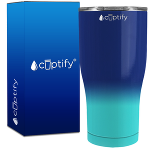 Navy Blue Seafoam Ombre 27oz Curve Tumbler