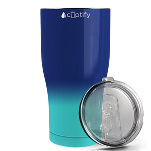 Navy Blue Seafoam Ombre 27oz Curve Tumbler