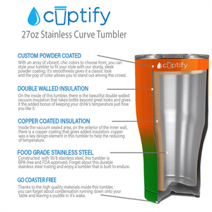 Orange Green Ombre 27oz Curve Tumbler