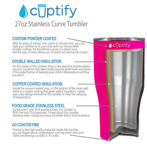 Pink Gloss 27oz Curve Tumbler