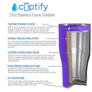 Purple Gloss 27oz Curve Tumbler