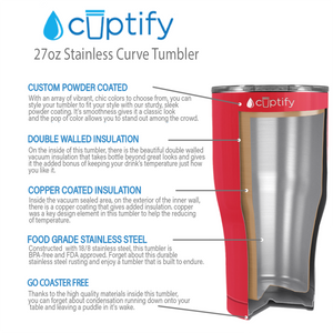 Red Gloss 27oz Curve Tumbler