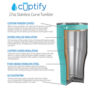 Seafoam Gloss 27oz Curve Tumbler