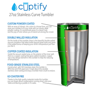 Green Translucent 27oz Curve Tumbler